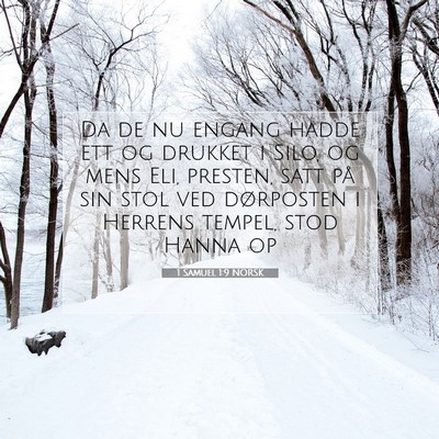 Picture 07 - 1 Samuel 1:9 NORSK - Da de nu engang hadde ett og drukket i Silo, og - Bible Verse Picture