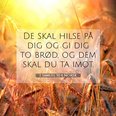 Picture 07 - 1 Samuel 10:4 NORSK - De skal hilse på dig og gi dig to brød, og dem - Bible Verse Picture