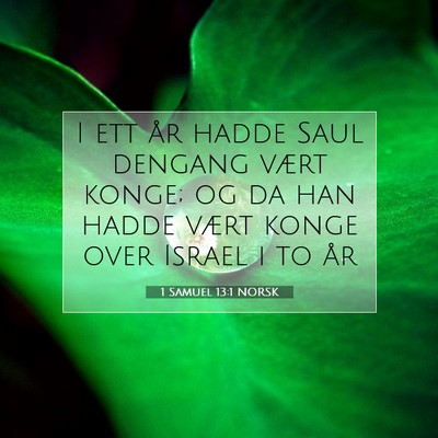 Picture 07 - 1 Samuel 13:1 NORSK - I ett år hadde Saul dengang vært konge; og da - Bible Verse Picture