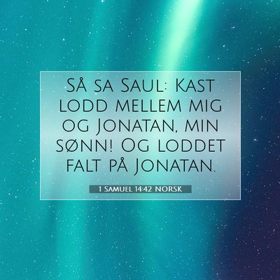 Picture 07 - 1 Samuel 14:42 NORSK - Så sa Saul: Kast lodd mellem mig og Jonatan, min - Bible Verse Picture
