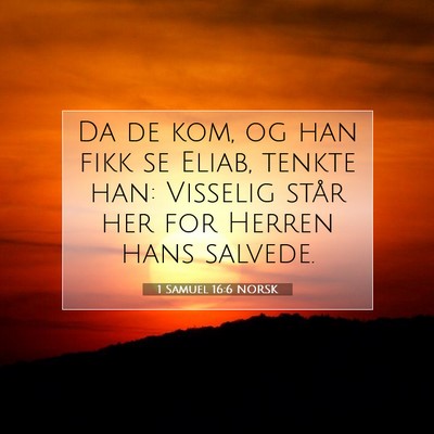 Picture 07 - 1 Samuel 16:6 NORSK - Da de kom, og han fikk se Eliab, tenkte han: - Bible Verse Picture