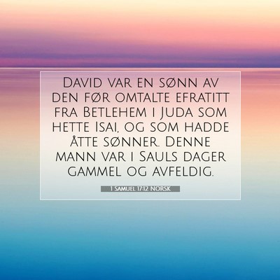 Picture 07 - 1 Samuel 17:12 NORSK - David var en sønn av den før omtalte efratitt - Bible Verse Picture