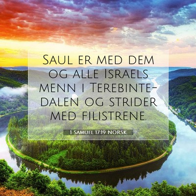 Picture 07 - 1 Samuel 17:19 NORSK - Saul er med dem og alle Israels menn i - Bible Verse Picture