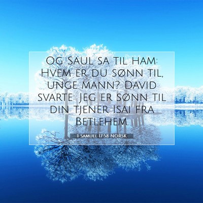 Picture 07 - 1 Samuel 17:58 NORSK - Og Saul sa til ham: Hvem er du sønn til, unge - Bible Verse Picture