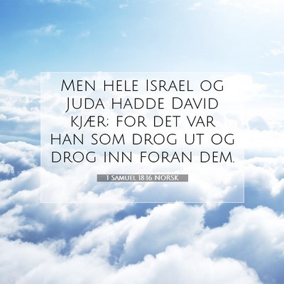 Picture 07 - 1 Samuel 18:16 NORSK - Men hele Israel og Juda hadde David kjær; for - Bible Verse Picture