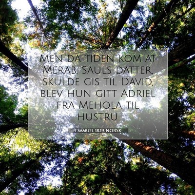 Picture 07 - 1 Samuel 18:19 NORSK - Men da tiden kom at Merab, Sauls datter, skulde - Bible Verse Picture
