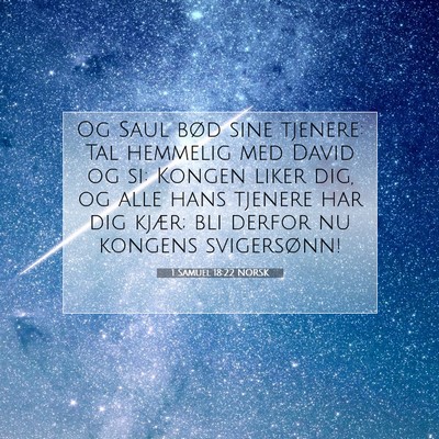 Picture 07 - 1 Samuel 18:22 NORSK - Og Saul bød sine tjenere: Tal hemmelig med David - Bible Verse Picture