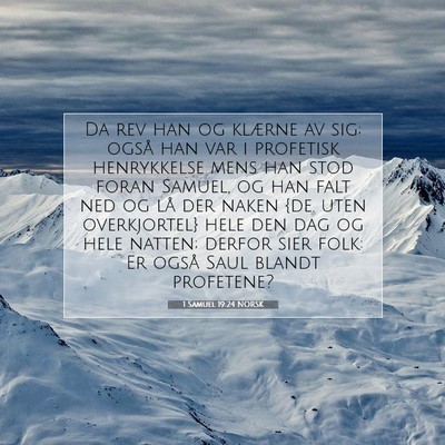 Picture 07 - 1 Samuel 19:24 NORSK - Da rev han og klærne av sig; også han var i - Bible Verse Picture