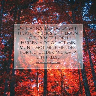 Picture 07 - 1 Samuel 2:1 NORSK - Og Hanna bad og sa: Mitt hjerte fryder sig i - Bible Verse Picture