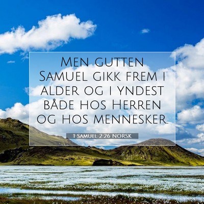 Picture 07 - 1 Samuel 2:26 NORSK - Men gutten Samuel gikk frem i alder og i yndest - Bible Verse Picture