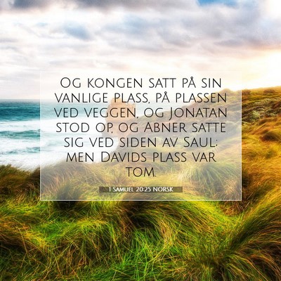 Picture 07 - 1 Samuel 20:25 NORSK - Og kongen satt på sin vanlige plass, på plassen - Bible Verse Picture
