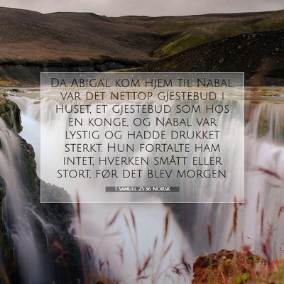 Picture 07 - 1 Samuel 25:36 NORSK - Da Abiga'l kom hjem til Nabal, var det nettop - Bible Verse Picture