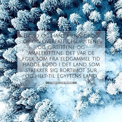 Picture 07 - 1 Samuel 27:8 NORSK - David og hans menn drog op og overfalt - Bible Verse Picture