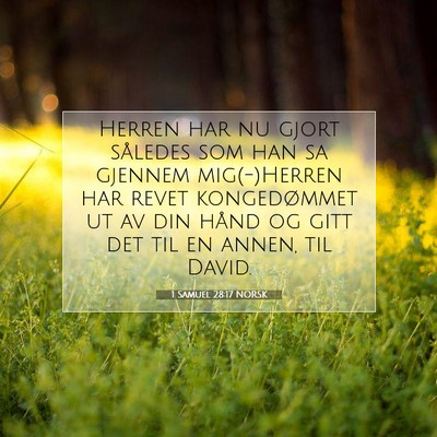 Picture 07 - 1 Samuel 28:17 NORSK - Herren har nu gjort således som han sa gjennem - Bible Verse Picture