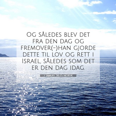 Picture 07 - 1 Samuel 30:25 NORSK - Og således blev det fra den dag og - Bible Verse Picture