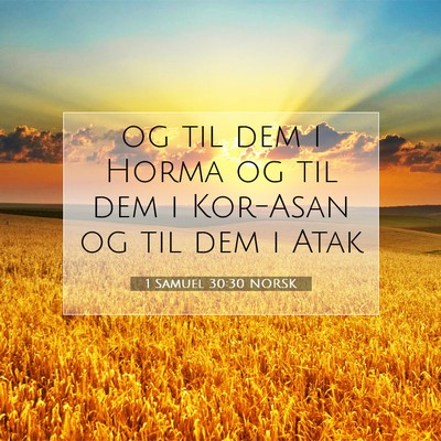 Picture 07 - 1 Samuel 30:30 NORSK - og til dem i Horma og til dem i Kor-Asan og til - Bible Verse Picture