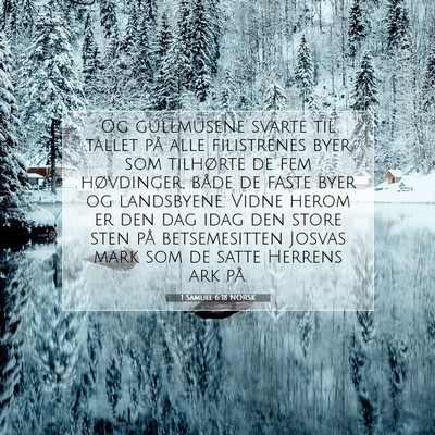 Picture 07 - 1 Samuel 6:18 NORSK - Og gullmusene svarte til tallet på alle - Bible Verse Picture