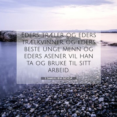 Picture 07 - 1 Samuel 8:16 NORSK - Eders træler og eders trælkvinner og eders - Bible Verse Picture
