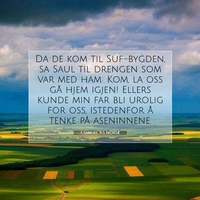 Picture 07 - 1 Samuel 9:5 NORSK - Da de kom til Suf-bygden, sa Saul til drengen som - Bible Verse Picture