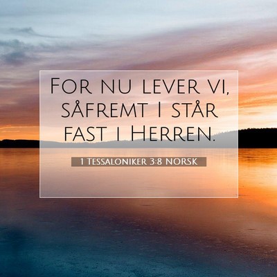 Picture 07 - 1 Tessaloniker 3:8 NORSK - For nu lever vi, såfremt I står fast i - Bible Verse Picture