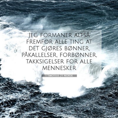 Picture 07 - 1 Timoteus 2:1 NORSK - Jeg formaner altså fremfor alle ting at det - Bible Verse Picture