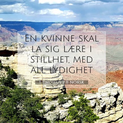 Picture 07 - 1 Timoteus 2:11 NORSK - En kvinne skal la sig lære i stillhet, med all - Bible Verse Picture