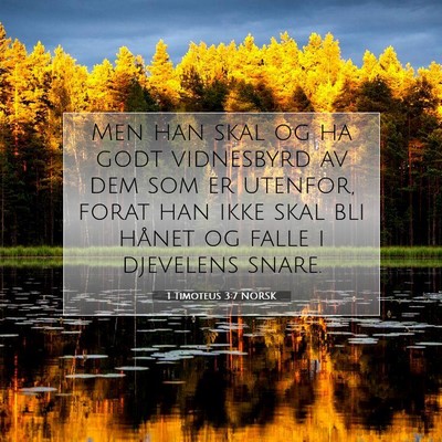 Picture 07 - 1 Timoteus 3:7 NORSK - Men han skal og ha godt vidnesbyrd av dem som er - Bible Verse Picture