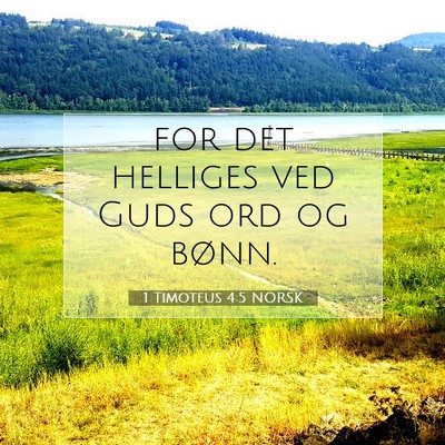 Picture 07 - 1 Timoteus 4:5 NORSK - for det helliges ved Guds ord og - Bible Verse Picture