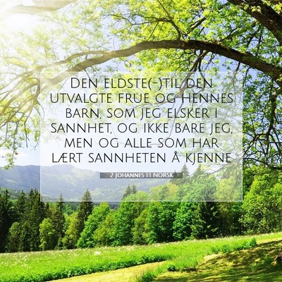 Picture 07 - 2 Johannes 1:1 NORSK - Den eldste(-)til den utvalgte frue og hennes - Bible Verse Picture