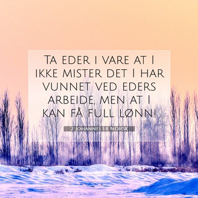 Picture 07 - 2 Johannes 1:8 NORSK - Ta eder i vare at I ikke mister det I har vunnet - Bible Verse Picture