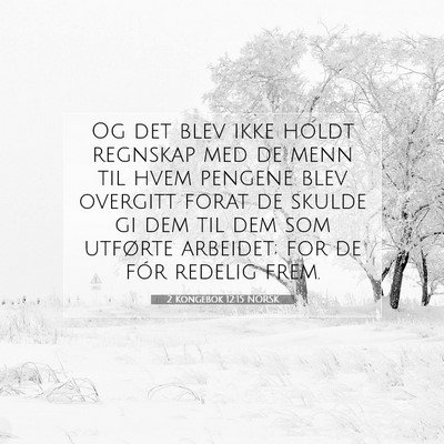 Picture 07 - 2 Kongebok 12:15 NORSK - Og det blev ikke holdt regnskap med de menn til - Bible Verse Picture