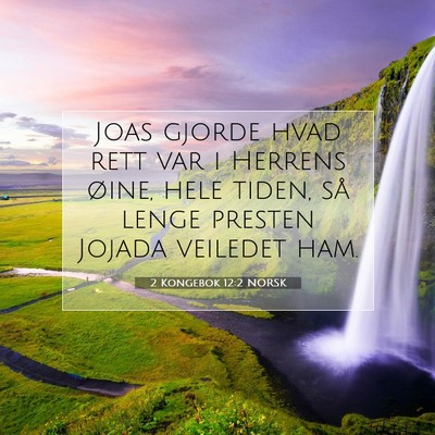 Picture 07 - 2 Kongebok 12:2 NORSK - Joas gjorde hvad rett var i Herrens øine, hele - Bible Verse Picture