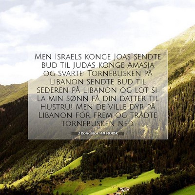 Picture 07 - 2 Kongebok 14:9 NORSK - Men Israels konge Joas sendte bud til Judas konge - Bible Verse Picture