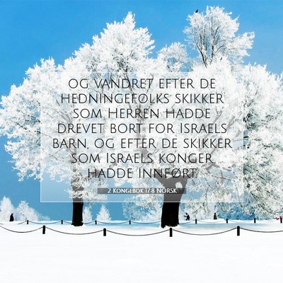 Picture 07 - 2 Kongebok 17:8 NORSK - og vandret efter de hedningefolks skikker som - Bible Verse Picture
