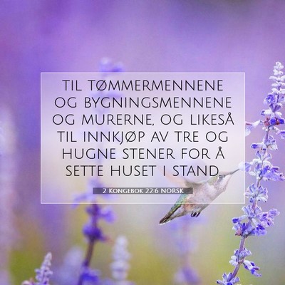 Picture 07 - 2 Kongebok 22:6 NORSK - til tømmermennene og bygningsmennene og murerne, - Bible Verse Picture