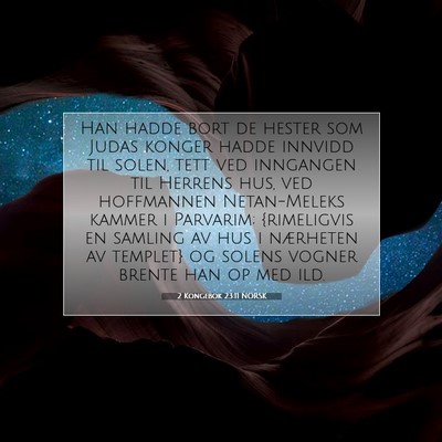 Picture 07 - 2 Kongebok 23:11 NORSK - Han hadde bort de hester som Judas konger hadde - Bible Verse Picture