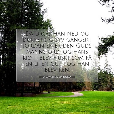 Picture 07 - 2 Kongebok 5:14 NORSK - Da drog han ned og dukket sig syv ganger i Jordan - Bible Verse Picture