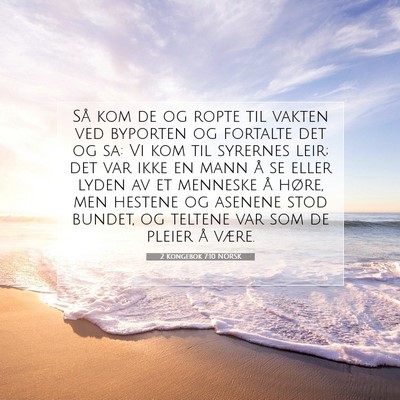 Picture 07 - 2 Kongebok 7:10 NORSK - Så kom de og ropte til vakten ved byporten og - Bible Verse Picture