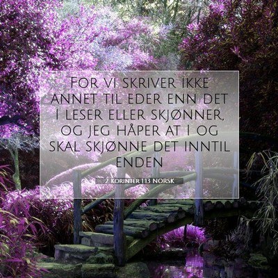 Picture 07 - 2 Korinter 1:13 NORSK - For vi skriver ikke annet til eder enn det I - Bible Verse Picture