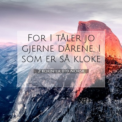 Picture 07 - 2 Korinter 11:19 NORSK - For I tåler jo gjerne dårene, I som er så - Bible Verse Picture