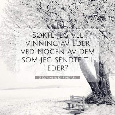 Picture 07 - 2 Korinter 12:17 NORSK - Søkte jeg vel vinning av eder ved nogen av dem - Bible Verse Picture