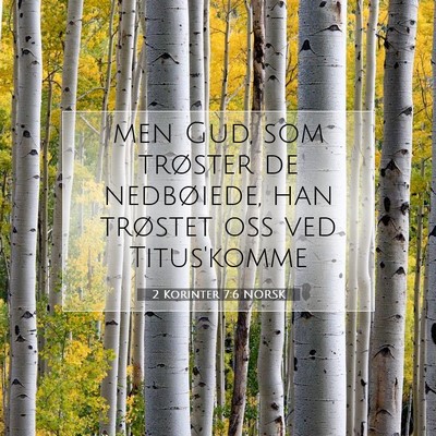 Picture 07 - 2 Korinter 7:6 NORSK - men Gud, som trøster de nedbøiede, han trøstet - Bible Verse Picture