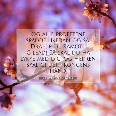 Picture 07 - 2 Krønikebok 18:11 NORSK - Og alle profetene spådde likedan og sa: Dra op - Bible Verse Picture