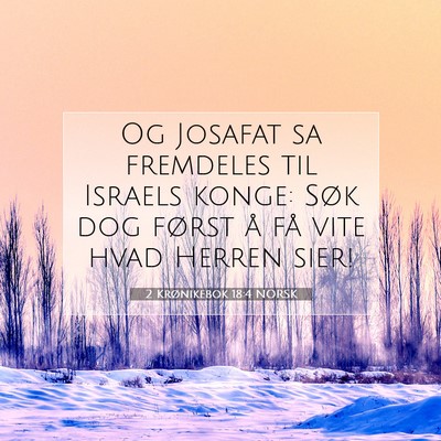 Picture 07 - 2 Krønikebok 18:4 NORSK - Og Josafat sa fremdeles til Israels konge: Søk - Bible Verse Picture