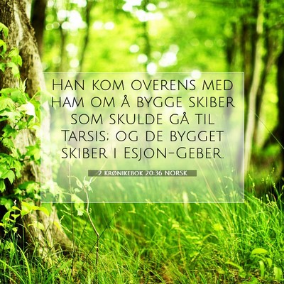 Picture 07 - 2 Krønikebok 20:36 NORSK - Han kom overens med ham om å bygge skiber som - Bible Verse Picture