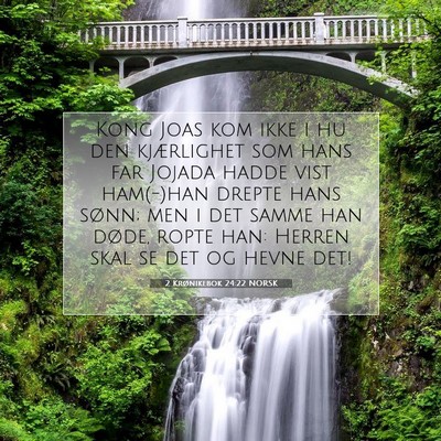 Picture 07 - 2 Krønikebok 24:22 NORSK - Kong Joas kom ikke i hu den kjærlighet som hans - Bible Verse Picture