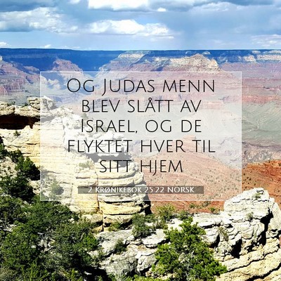 Picture 07 - 2 Krønikebok 25:22 NORSK - Og Judas menn blev slått av Israel, og de - Bible Verse Picture