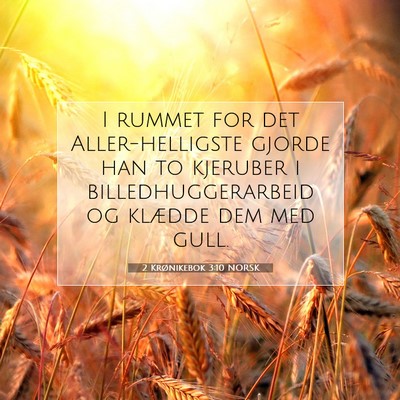 Picture 07 - 2 Krønikebok 3:10 NORSK - I rummet for det Aller-helligste gjorde han to - Bible Verse Picture