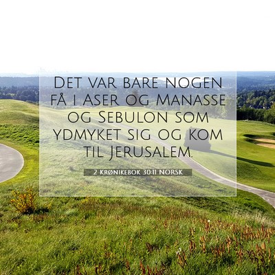 Picture 07 - 2 Krønikebok 30:11 NORSK - Det var bare nogen få i Aser og Manasse og - Bible Verse Picture