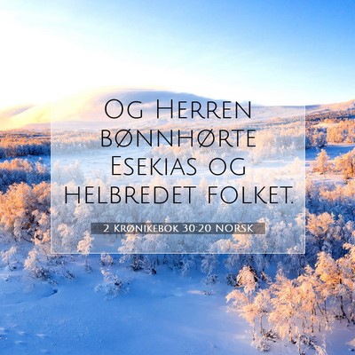 Picture 07 - 2 Krønikebok 30:20 NORSK - Og Herren bønnhørte Esekias og helbredet - Bible Verse Picture